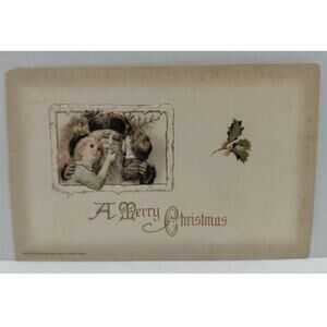 Antique Christmas Postcard Santa Claus by John Winsch Embossed Posted Germany